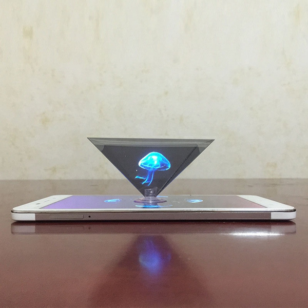 eamqrkt 3D Holograma Pir/ámide visualizaci/ón Proyector Video Stand Portable para Smart tel/éfono m/óvil