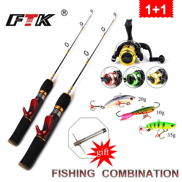 FTK Fishing Rod 50CM 60CM Reel Combo For Ice Fishing With Three