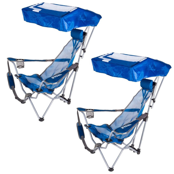 Blue Kelsyus Backpack Beach Portable Camping Folding Lawn Chair with Canopy 