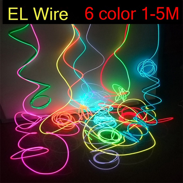 Flexible 1M 2M 5M LED Neon Light Glow EL Wire Strip tube Rope Home Car Decor SS