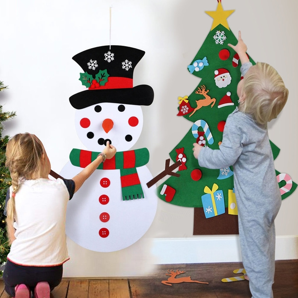 Felt Snowman for Kids Wall Christmas Decor 