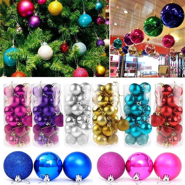30/40/60/80mm Christmas Tree Ball Christmas Bauble Hanging Party Ornament Decor 