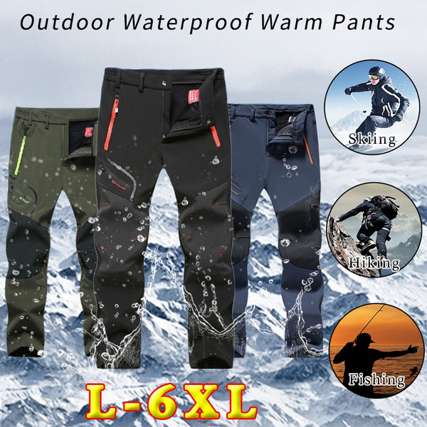 Men's Fashion Spring Outdoor Waterproof Trousers Hiking Climbing Fishing  Skiing Trekking Softshell Long Quick Drying Pants Plus Size(S-6XL)