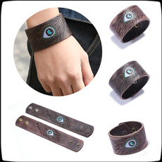 Bracelet, Wristbands, peacock, leather