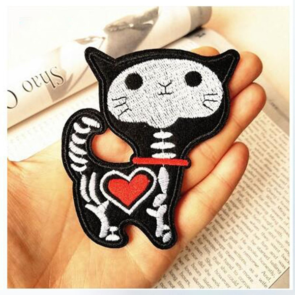 Skeleton Hands & Heart Iron-on Patch