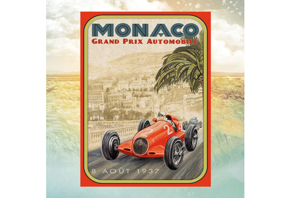 Monaco Grand Prix 1937 Blechschild Schild gewölbt Metal Tin Sign 20 x 30 cm