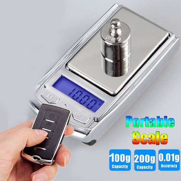 Car Keychain Digital Scales Portable Mini Pocket Weigh Scales High Accuracy  100g / 200g Electronic Balance Scales with Backlight for Jewelry Diamond  Weighing Tools