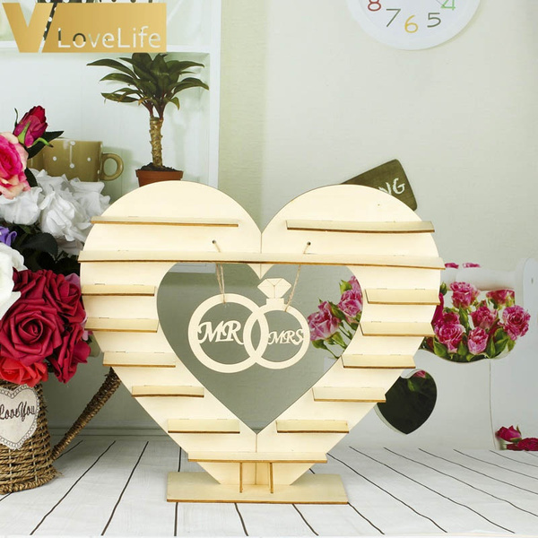Wooden Heart Ferrero Rocher Chocolate Stand Candy Bar Stand Wedding Centerpiece 