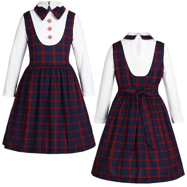 Girl's Shirt Elastic Waist Pleated Skirts Set Bow Decor - Temu