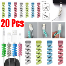 20Pcs New Spiral USB Charger Cable Cord Protector Twist Cover Wire Charging Data Cord Tube Winder Cover Organizer Accessories