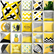 Decoración de hogar, Amarillo, Pillow Covers, Cushion Cover