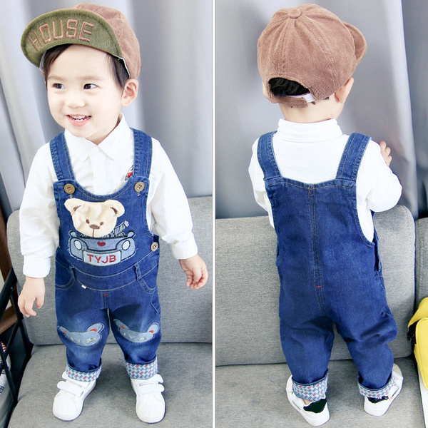 Boys hot sale jean overalls