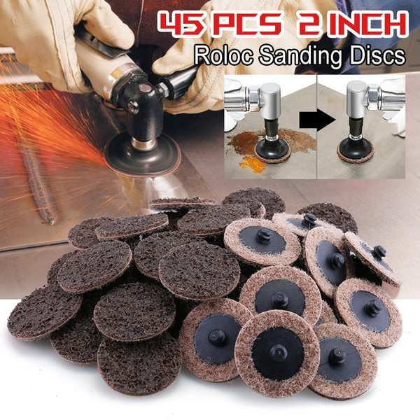 R-Type Quick Change Disc with Disc Pad Holder 45PCS Coarse Roll Lock Surface Conditioning Discs 2 Inch Sanding Discs by LotFancy