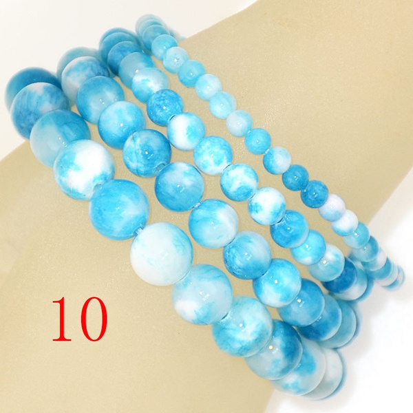Handmade Natural Gemstone Round Beads Stretch Bracelet 4mm 6mm 8mm 10mm Handmade Natural Gemstone Round Beads Stretch Bracelet 4mm 6mm 8mm 10mm