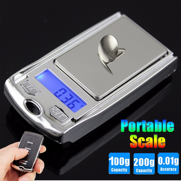 100g / 200g X 0.1g Digital Scale Car Keychain Shape Mini Portable ...