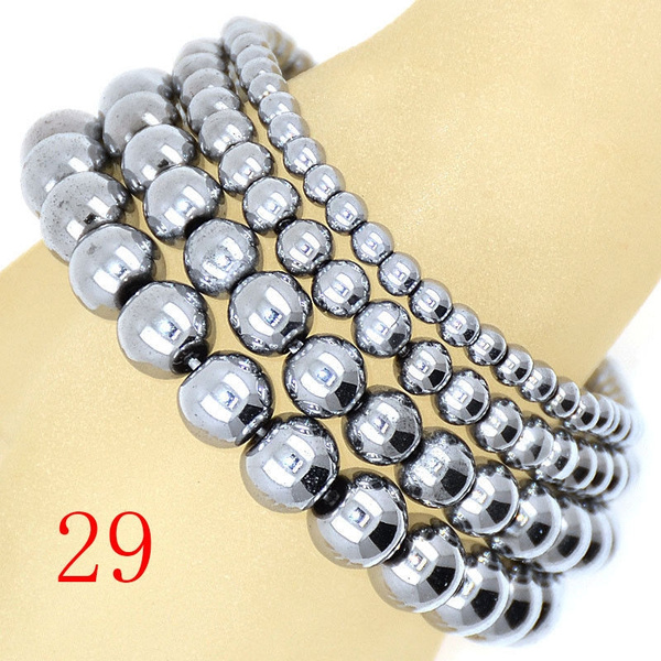 Charm It! 4mm Silver Bead Stretch Bracelet