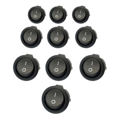 10Pcs 3A/250V 2-Pin ON/OFF Switches Round Auto Car Truck Boat Round Rocker Switch