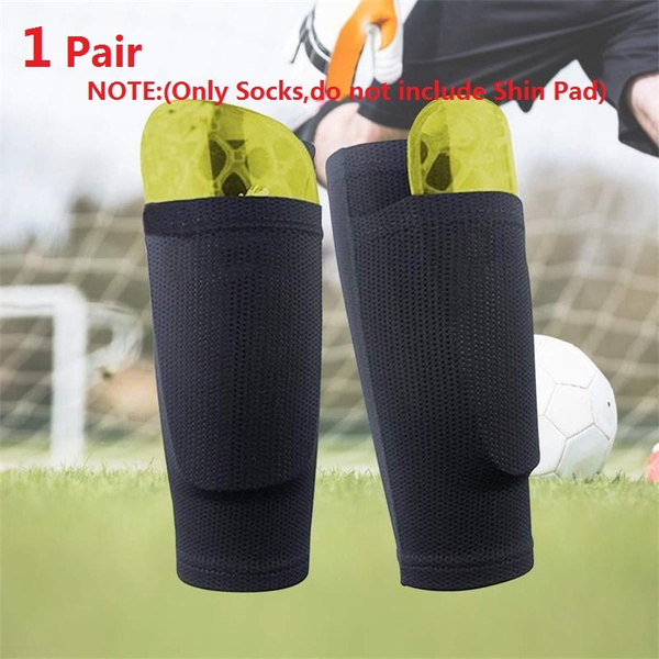 1 Pair Soccer Protective Socks Shin Pads Supporting Shin Guard with Pocket 