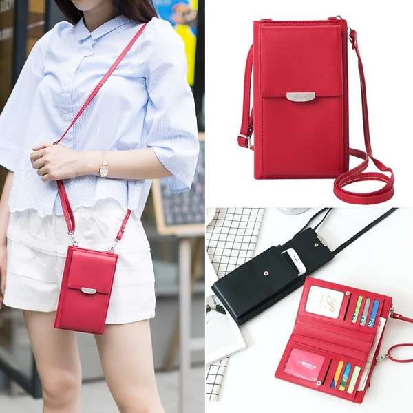 Yogatada Women Wallet Purse Shoulder Bag PU Leather Coin Cell Phone Mini Cross-Body Bag Brown 