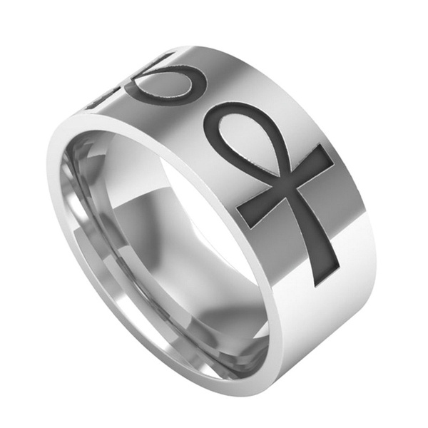 Ladies Ankh Egyptian Cross Ring - 925 Sterling Silver