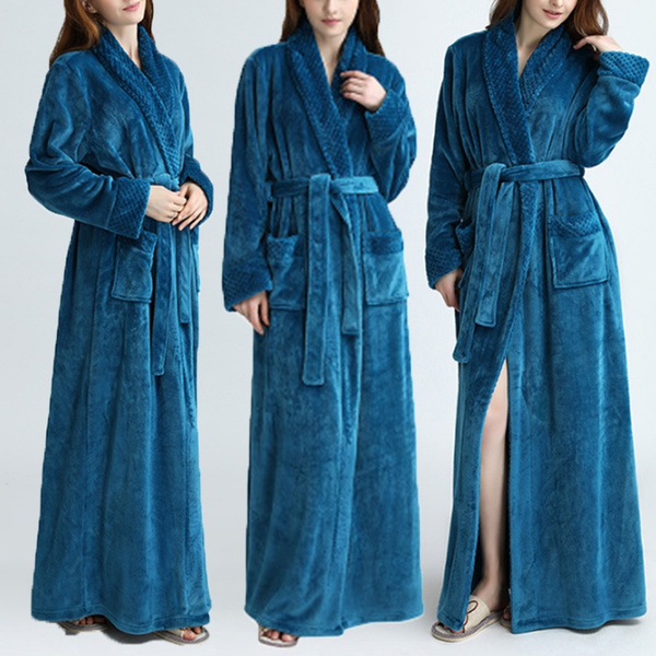 8 Colors Winter Thick Warm Robes Women Fashion Bathrobe Coral Mens