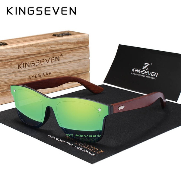 KINGSEVEN Brand Design Wooden Polarized Sunglasses Men UV