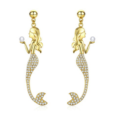 Mujeres, DIAMOND, Joyería de pavo reales, Pearl Earrings
