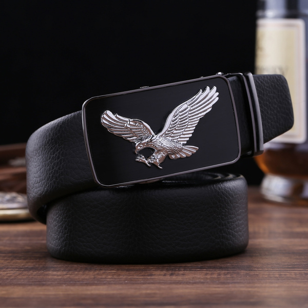 Wholesale Factory Automatic Buckle Fashion Luxury Famous Brand Eagle  Designer Men Genuine Leather Belts From m.