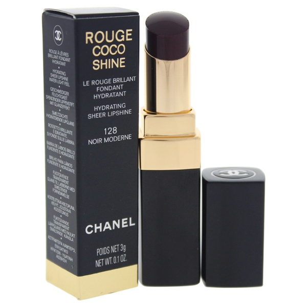 chanel rouge coco shine 128 noir moderne