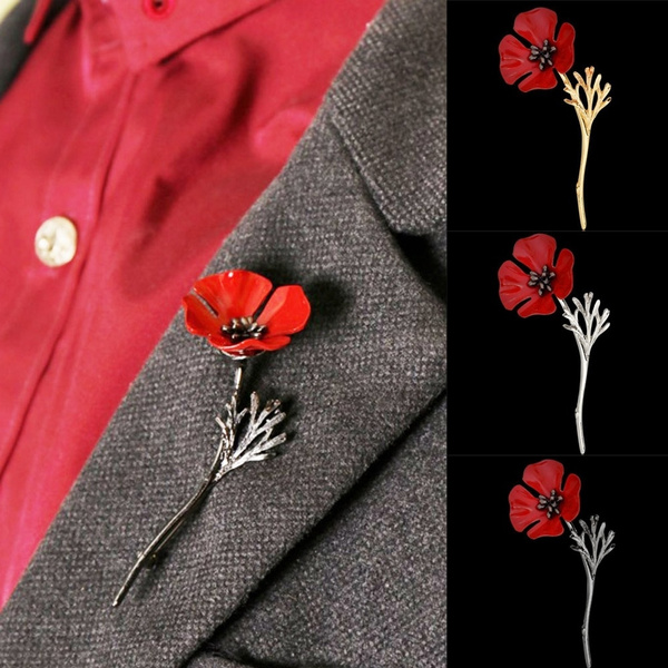 Silk Flower Brooch Red Brooch Bouquet Flower Pins Clothes 