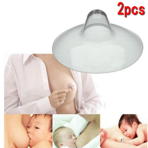 2Pcs Silicone Nipple Protectors Feeding Mothers Nipple Shields Protection Cover  Breastfeeding With Clear Carrying Case