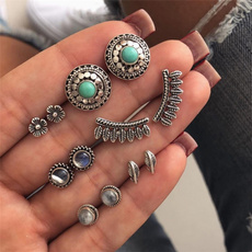 earringsset, Turquoise, Flowers, Jewelry