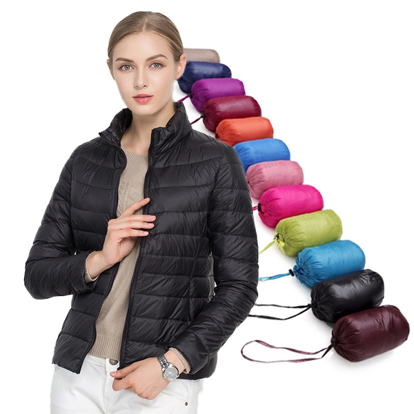 WSPLYSPJY Womens Winter Puffer Down Jackets Long Sleeve Zipper Warm Coats