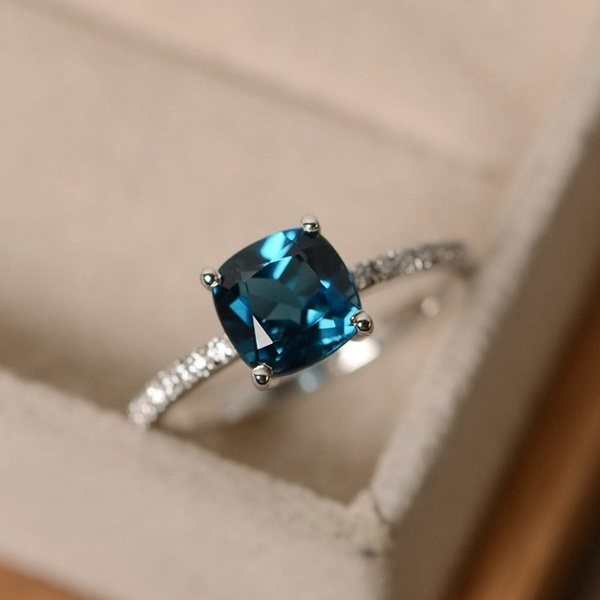 Blue stone rings for on sale ladies