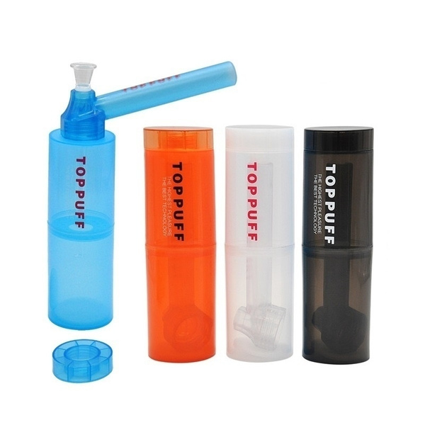 labyrint jævnt Isolere Portable Hookah Puff Toppuff Water Shisha Pipe Travel Plastic Glass | Wish