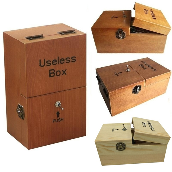 Useless Box Leave Me Alone Turn itself Off Pastime Wooden Machine Box Kids Toy 