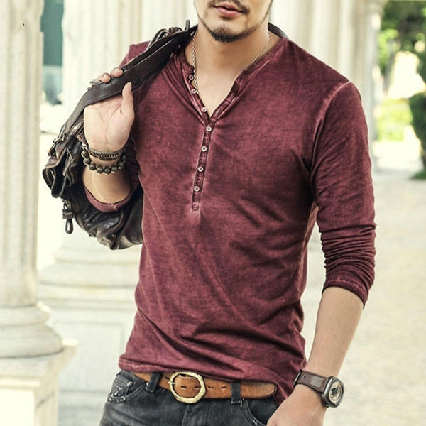 PIZZ ANNU Men Cotton Vintage T Shirts 
