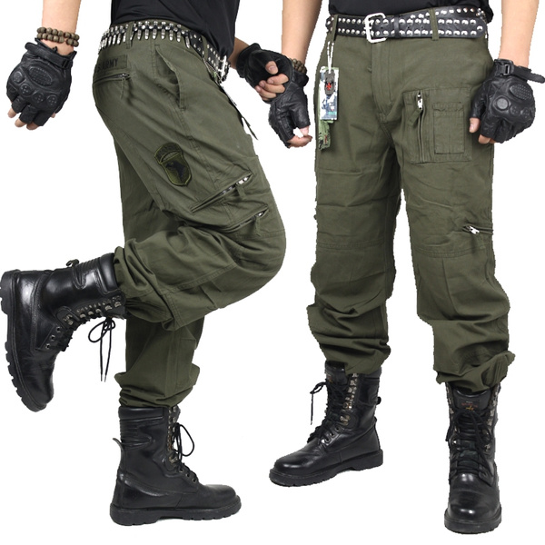 Men's Cargo Pants Multi Pockets Military Style Tactical Pants Cotton Men's  Outwear Straight Casual Trousers For Men Ck102