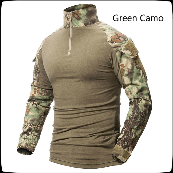 Men Camouflage Military Tactical T shirt Long Sleeve Army Combat Blouse T-Shirts 