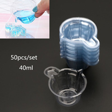 50Pcs 40ML Plastic Disposable Cups Dispenser DIY Epoxy Resin Jewelry Making Tool GZQ