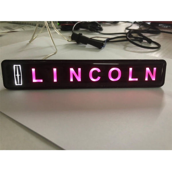 Lincoln Emblem Car Front Grille Car Logo LED Badge Light Car Decoration Car Modification Car
