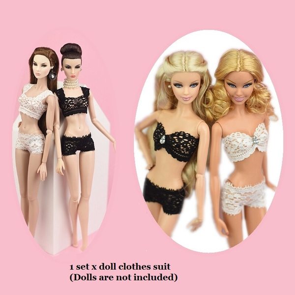 Mini doll accessories pajamas lace bra+underwear clothes for barbie doll  clothes XNY