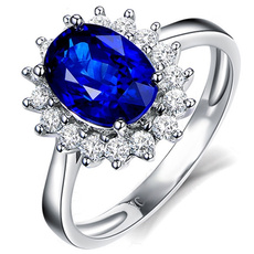 Blues, Princess, 925 silver rings, Silver Ring