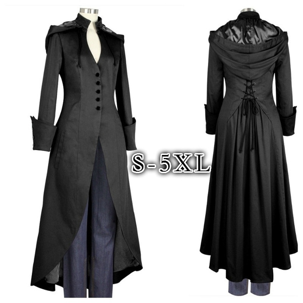 Plus Size Women Halloween Victorian Double Cape Coat Long Jackets ...