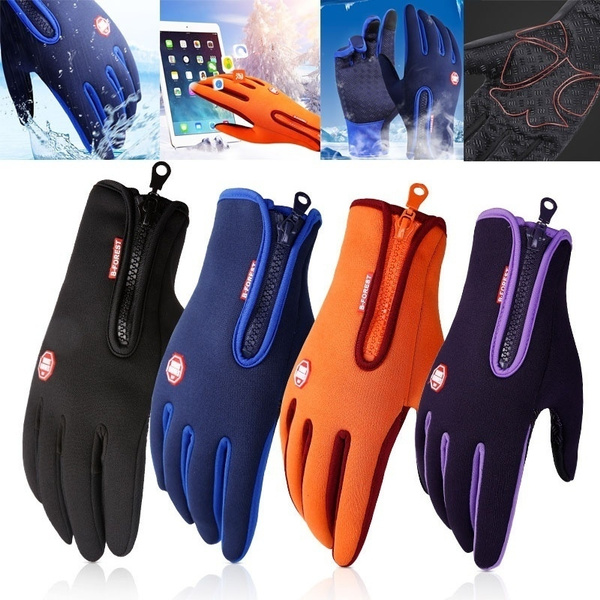 L Men Women Winter Touch Screen Windproof Waterproof Outdoor Driving Gloves 