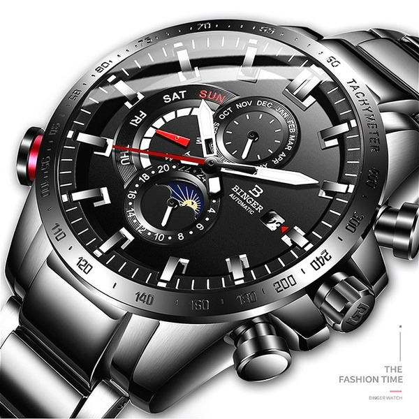 BINGER watch men's watch mechanical watch fashion sports waterproof watch  running Reloj Hombre Orologio Uomo with Gift Box | Wish