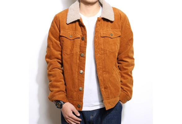 corduroy fleece lined jacket mens