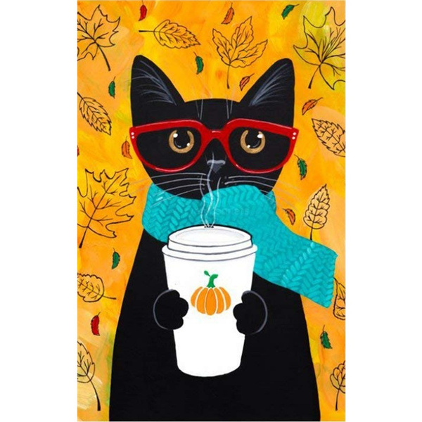 Black Cat Coffee Garden Flag 12.5 x 18inch Garden Yard Flower Decorations Tag 9
