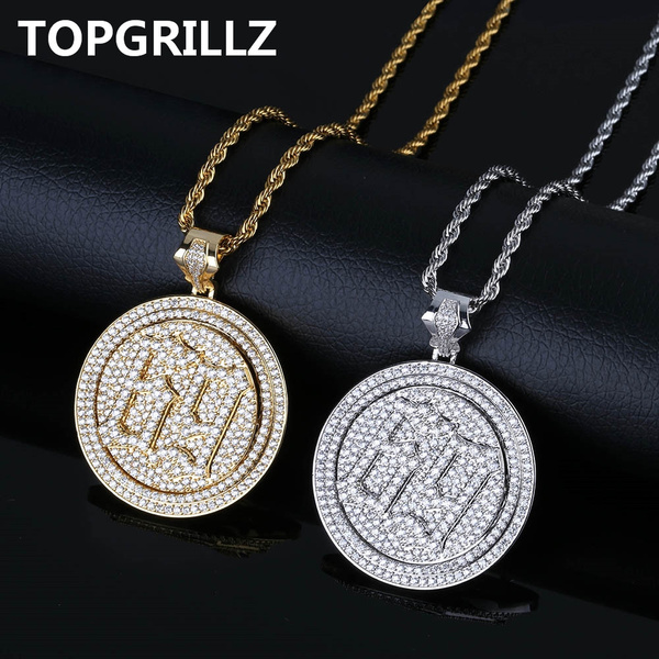69 Necklace Pendant Goldplated Iced 
