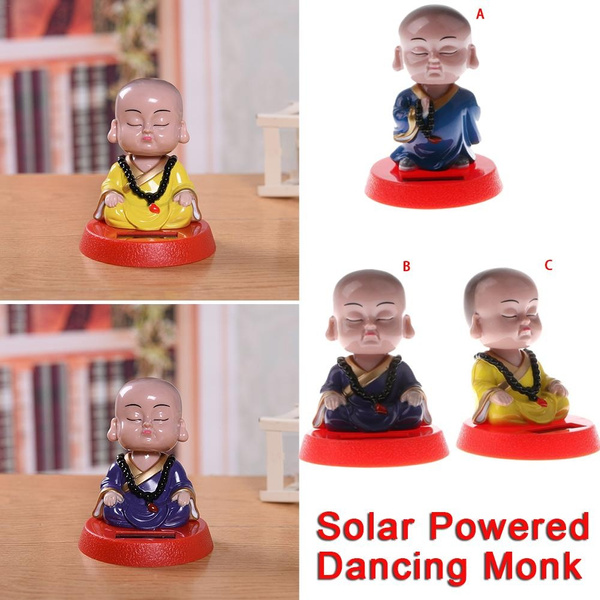Solar Dancing Figures Little Monk Figurine Solar Head Toys Cute Solar Dancer Toy Figure Buddha Monk Swing Toy Tdeph I.80754507